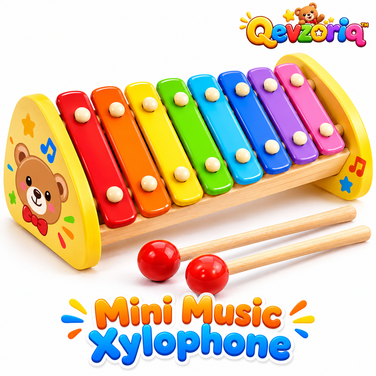 Qevzoriq™ Rainbow Mini Music Xylophone