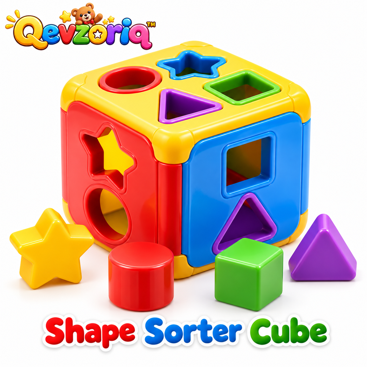 Qevzoriq™ Colorful Shape Sorter Activity Cube