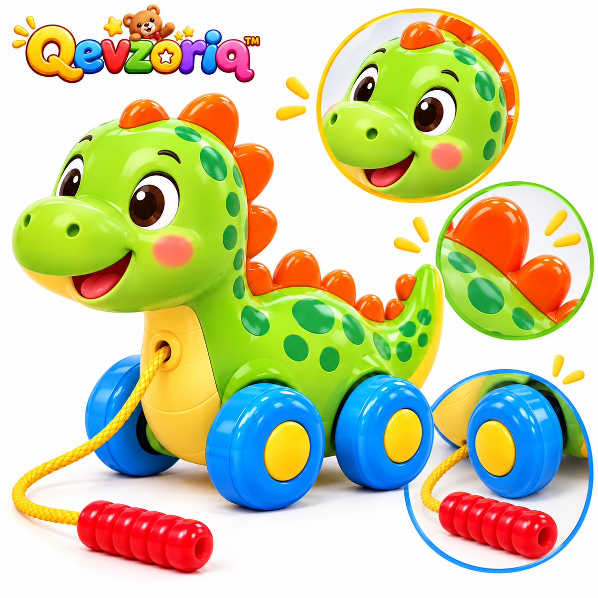 Qevzoriq™ Pull-Along Dinosaur Toy