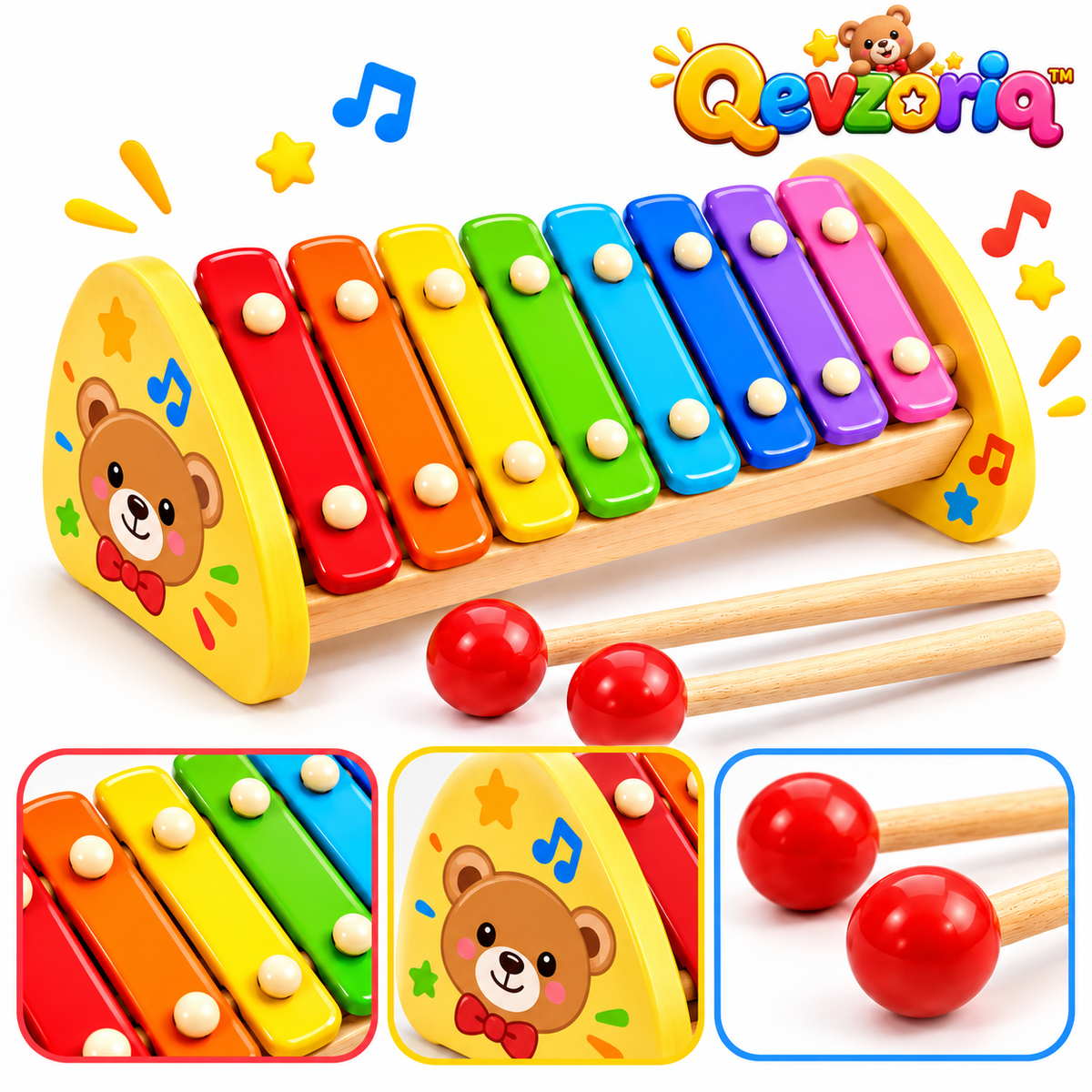 Qevzoriq™ Rainbow Mini Music Xylophone