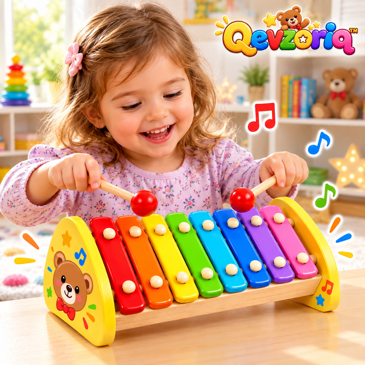 Qevzoriq™ Rainbow Mini Music Xylophone