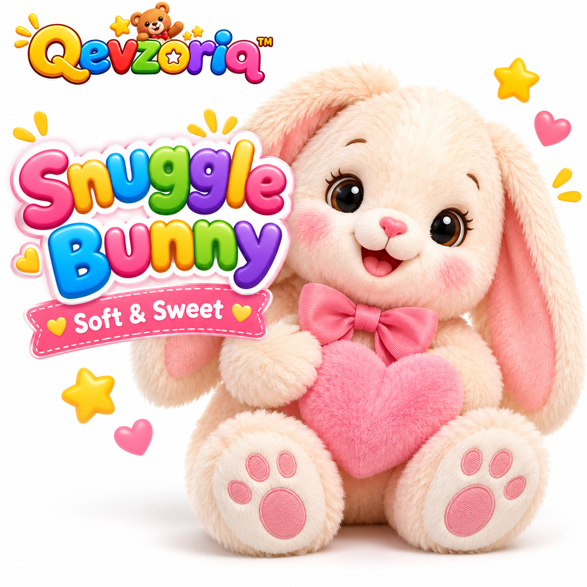 Qevzoriq™ Snuggle Bunny Plush Toy with Heart Pillow