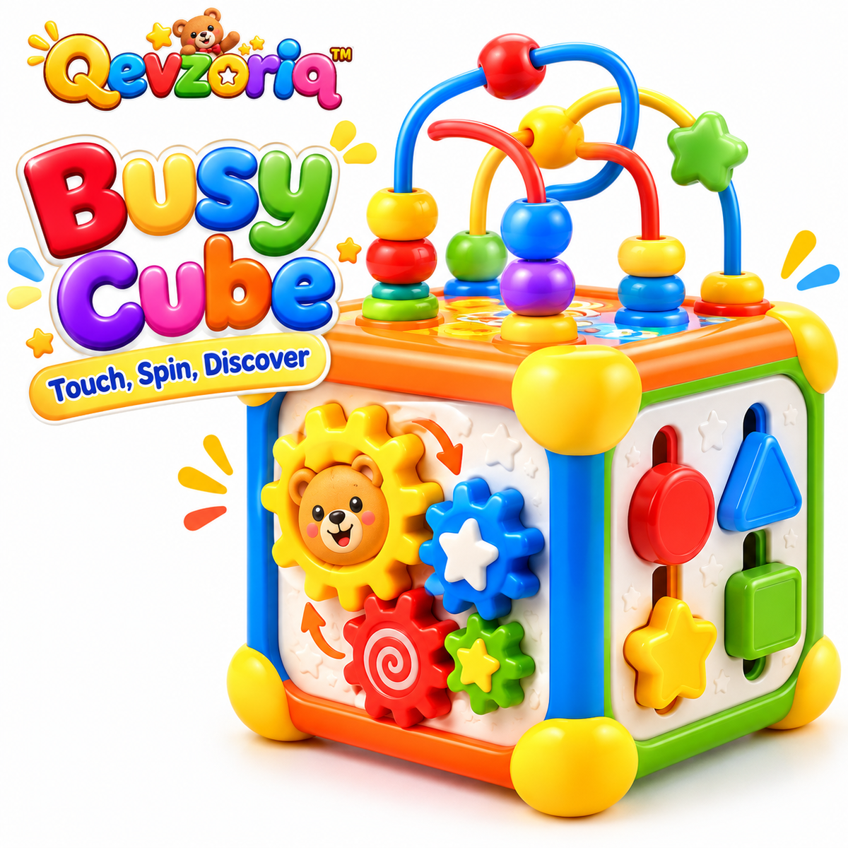 Qevzoriq™ Busy Cube Multi-Activity Learning Toy