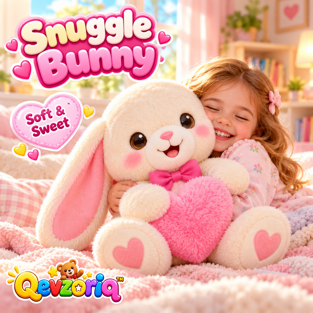 Qevzoriq™ Snuggle Bunny Plush Toy with Heart Pillow